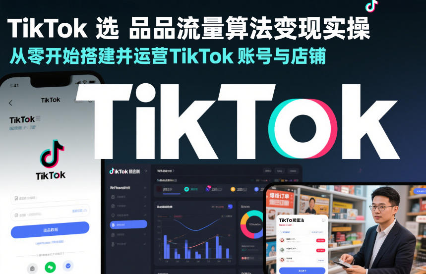 TikTok选品流量算法变现实操，从零开始搭建并运营TikTok账号与店铺-谷进海小站