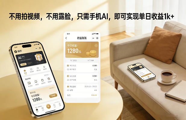 不用拍视频，不用露脸，只需手机AI，即可实现单日收益1k+【揭秘】-谷进海小站