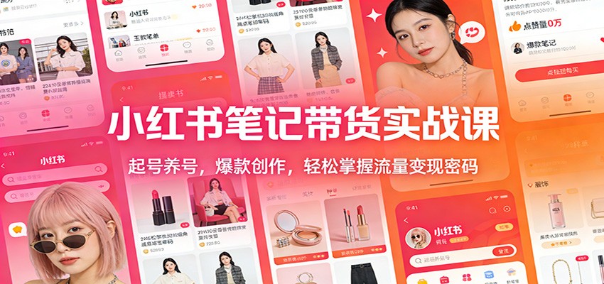 小红书笔记带货实战课：起号养号，爆款创作，轻松掌握流量变现密码-谷进海小站