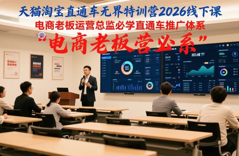 天猫淘宝直通车无界特训营2026线下课，电商老板运营总监必学直通车推广体系-谷进海小站