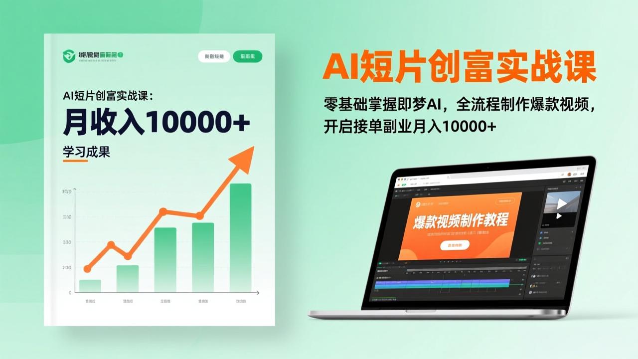 AI短片创富实战课：零基础掌握即梦AI，全流程制作爆款视频，开启接单副业月入10000+(更新-谷进海小站