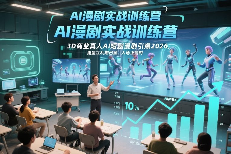 AI漫剧实战训练营，3D商业真人AI短剧漫剧引爆2026，流量红利期已至，入场正当时-谷进海小站