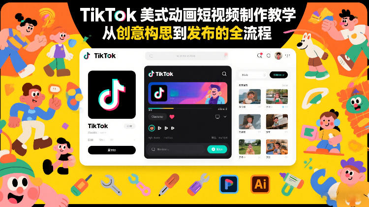 TikTok美式动画短视频制作教学，从创意构思到发布的全流程-谷进海小站