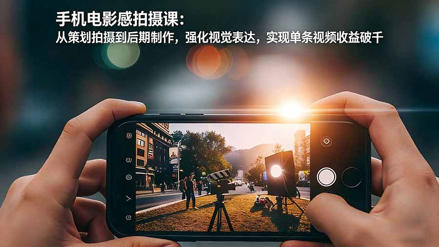 手机电影感拍摄课：从策划拍摄到后期制作，强化视觉表达，实现单条视频收益破千-谷进海小站