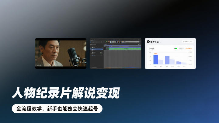 人物纪录片解说变现，全流程教学，新手也能独立快速起号-谷进海小站