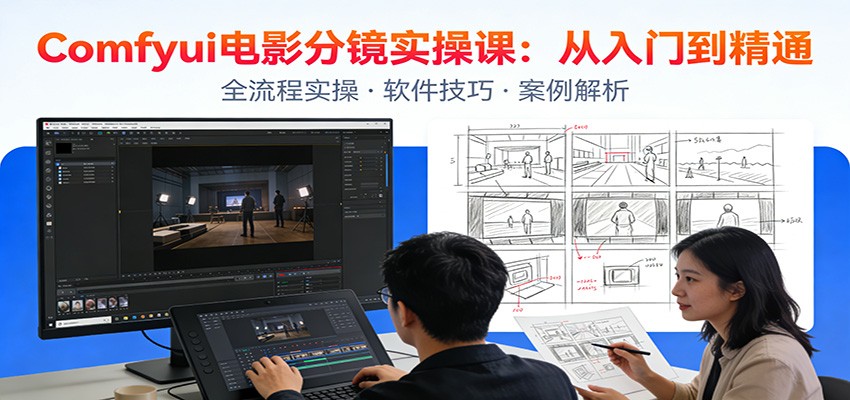 ComfyUI电影分镜实操课：分镜一致性，全流程AI视频制作，零基础也能做专业分镜-谷进海小站
