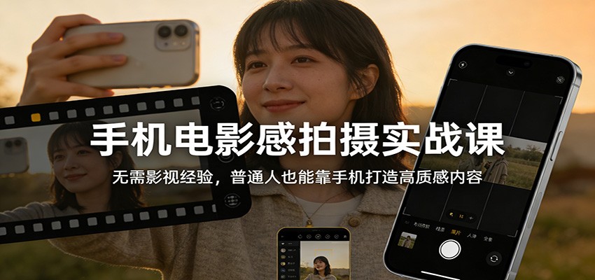 手机电影感拍摄实战课：无需影视经验，普通人也能靠手机打造高质感内容-谷进海小站
