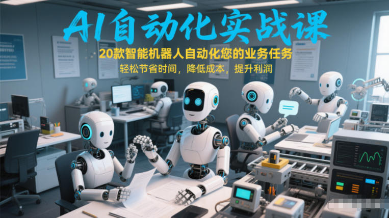 AI自动化实战课：20款智能机器人自动化您的业务任务，轻松节省时间，降低成本，提升利润-谷进海小站