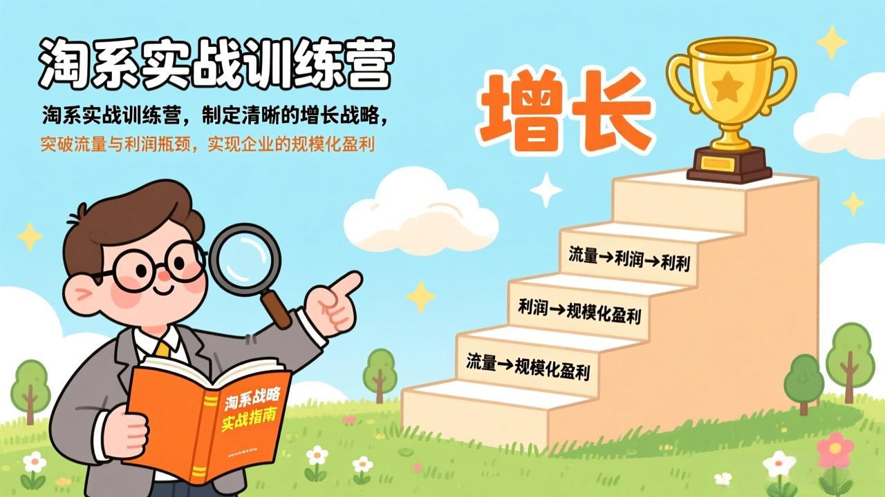 淘系实战训练营，制定清晰的增长战略，突破流量与利润瓶颈，实现企业的规模化盈利-谷进海小站
