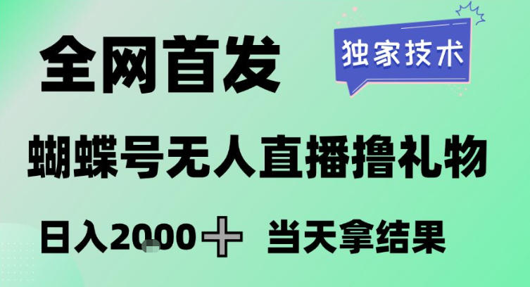 2026最新蝴蝶号无人直播掘金，独家技术，全网首发小白做了一个月收益3W，长期稳定可做【揭秘】-谷进海小站