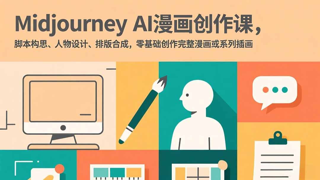 Midjourney AI漫画创作课，脚本构思、人物设计、排版合成，零基础创作完整漫画或系列插画-谷进海小站