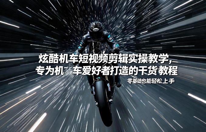 炫酷机车短视频剪辑实操教学，专为机车爱好者打造的干货教程，零基础也能轻松上手-谷进海小站