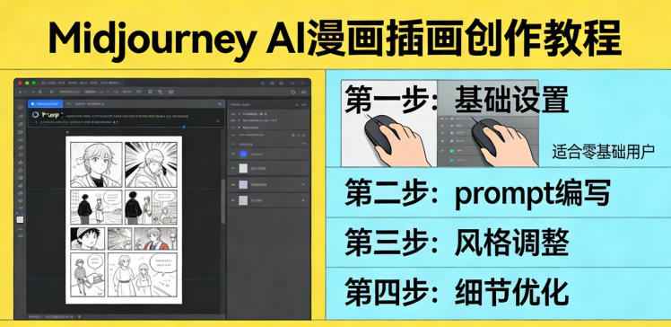 利用Midjourney AI人工智能轻松创作漫画插画教程，零基础创作完整漫画插画-谷进海小站