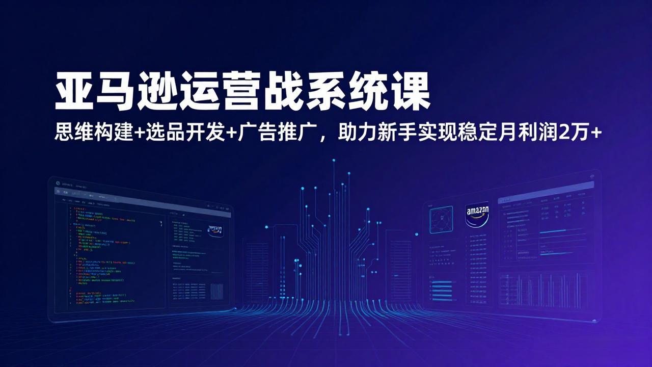 亚马逊运营实战系统课，思维构建+选品开发+广告推广，助力新手实现稳定月利润2万+(更新-谷进海小站
