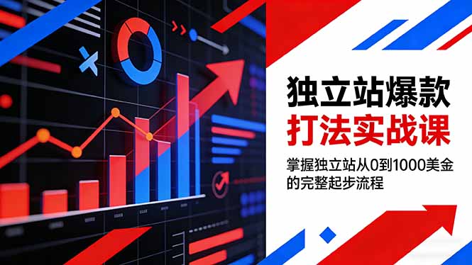 独立站爆款打法实战课,掌握独立站从0到1000美金的完整起步流程-谷进海小站