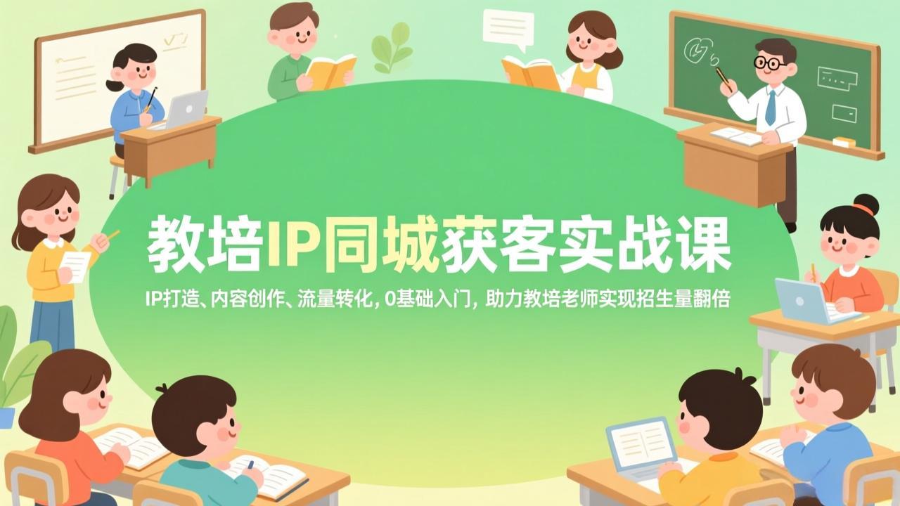 教培IP同城获客实战课，IP打造、内容创作、流量转化，0基础入门，助力教培老师实现招生量翻倍-谷进海小站