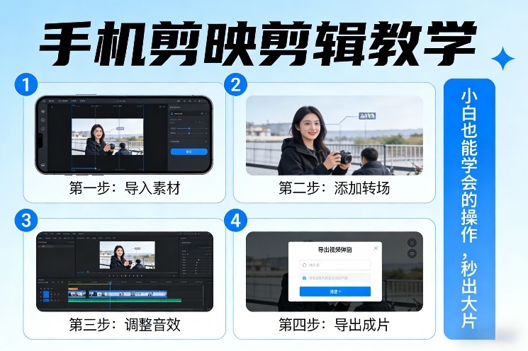 手机剪映剪辑教学，小白也能学会的操作，秒出大片-谷进海小站