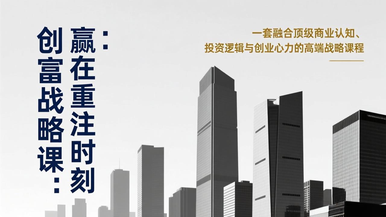 《创富战略课：赢在重注时刻》一套融合顶级商业认知、投资逻辑与创业心力的高端战略课程-谷进海小站