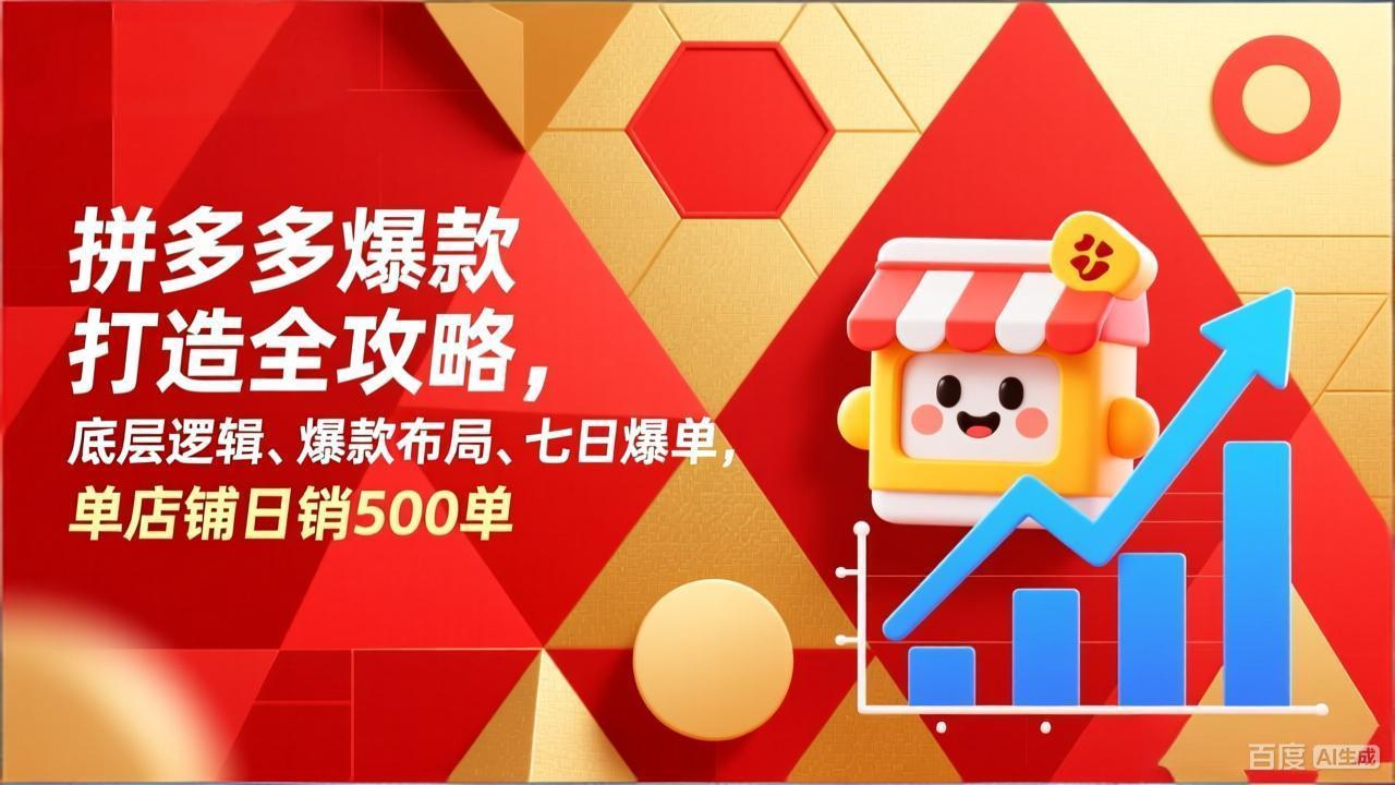 拼多多爆款打造全攻略，底层逻辑、爆款布局、七日爆单，单店铺日销500单-谷进海小站