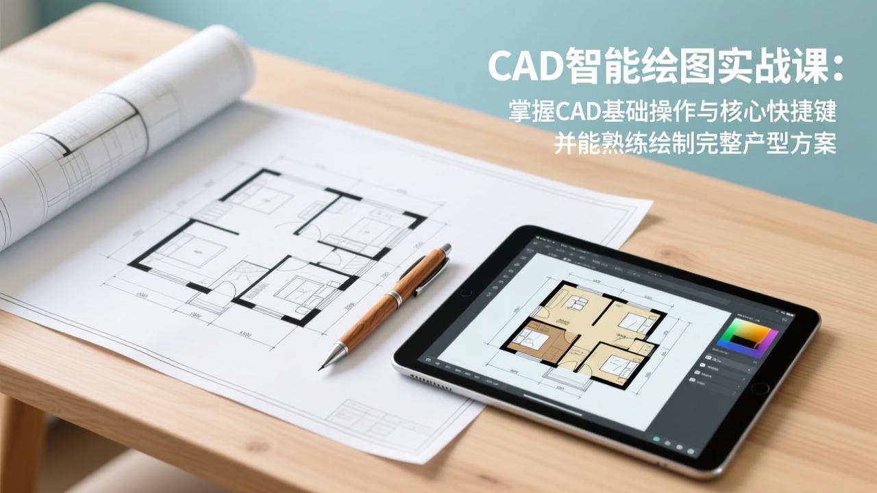 CAD智能绘图实战课：掌握CAD基础操作与核心快捷键，并能熟练绘制完整户型方案-谷进海小站