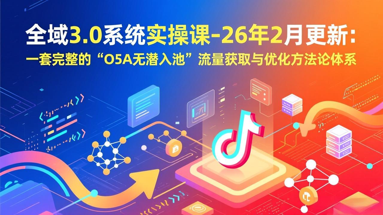 全域3.0系统实操课-26年2月更新：一套完整的“O5A无潜入池”流量获取与优化方法论体系-谷进海小站
