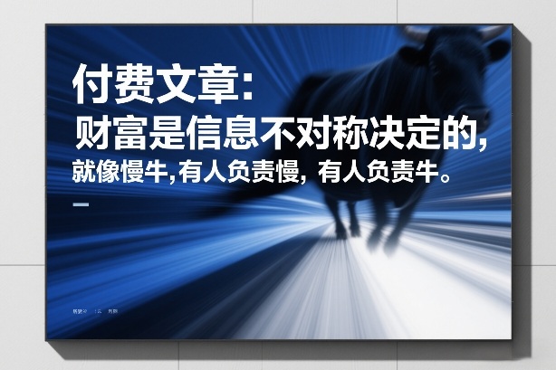 付费文章：财富是信息不对称决定的，就像慢牛，有人负责慢，有人负责牛-谷进海小站