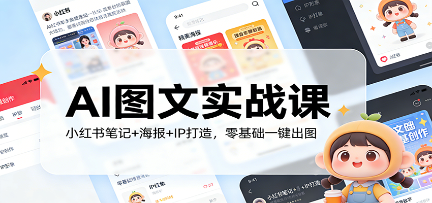 AI图文实战课:小红书笔记+海报+IP打造,零基础一键出图-谷进海小站