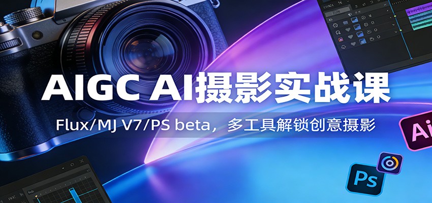 AIGC AI摄影实战课：Flux/MJ V7/PS beta，多工具解锁创意摄影-谷进海小站