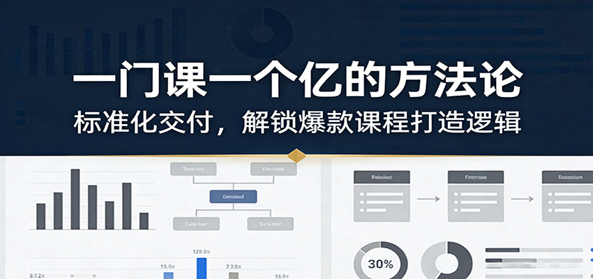 一门课一个亿的方法论：标准化交付，解锁爆款课程打造逻辑-谷进海小站