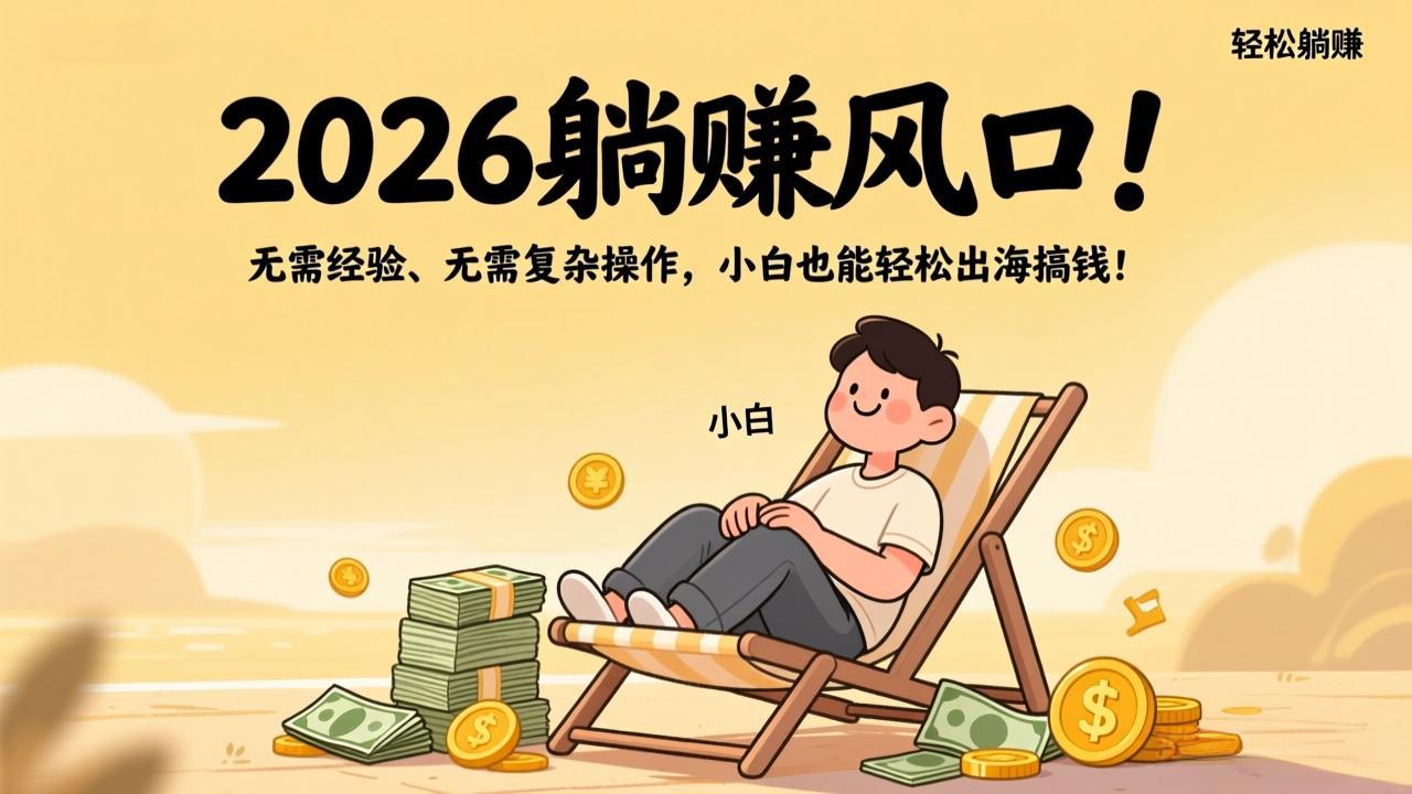 2026躺赚风口！无需经验、无需复杂操作，小白也能轻松出海搞钱！-谷进海小站