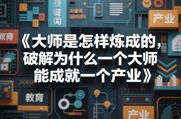 大师是怎样炼成的，破解为什么一个大师，能成就一个产业【电子书】-谷进海小站
