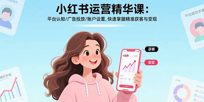 小红书运营精华课-更新:平台认知/广告投放/账户设置,快速掌握精准获客与变现-谷进海小站