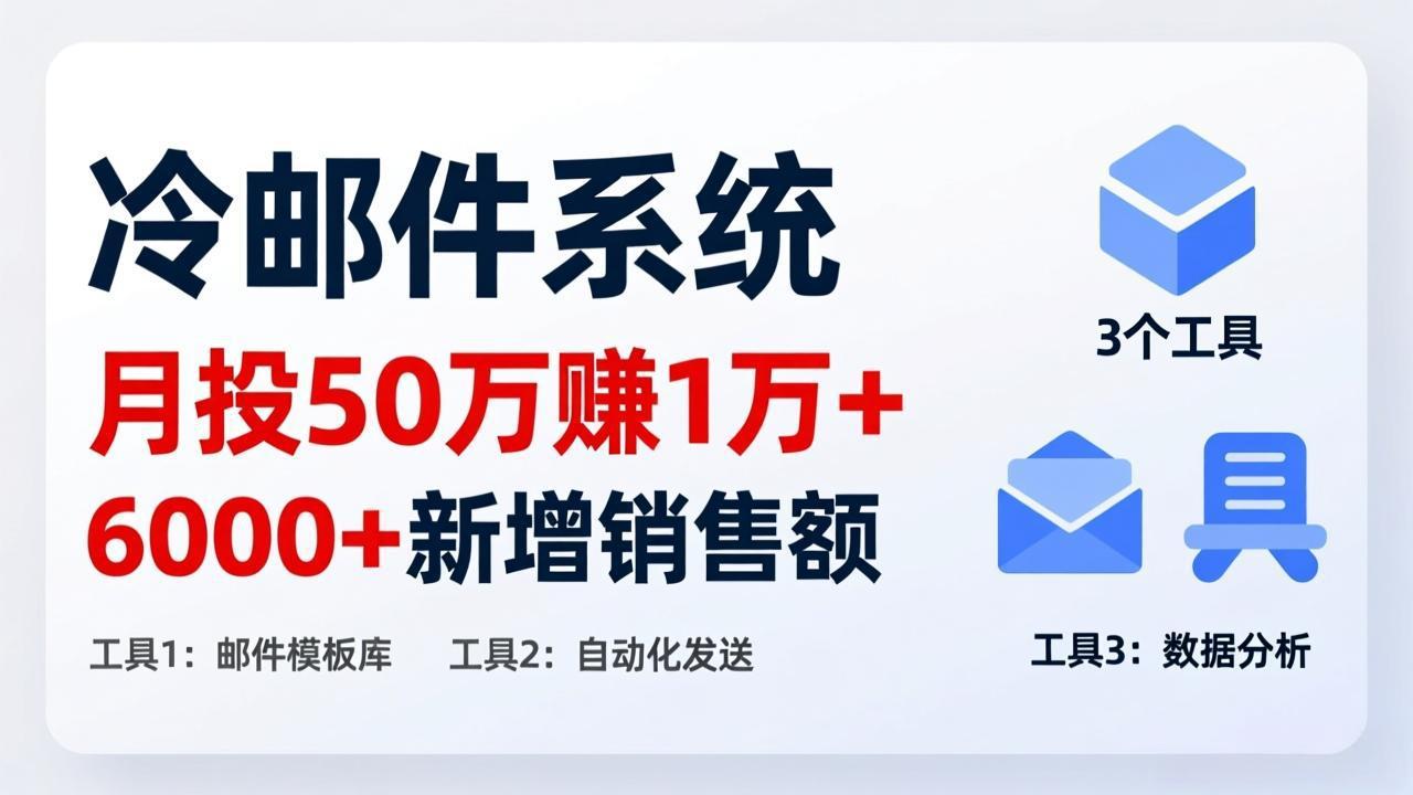 月投 50 刀赚 1 万 +!冷邮件系统:6000 + 新增销售额,靠 3 个工具轻松搞-谷进海小站