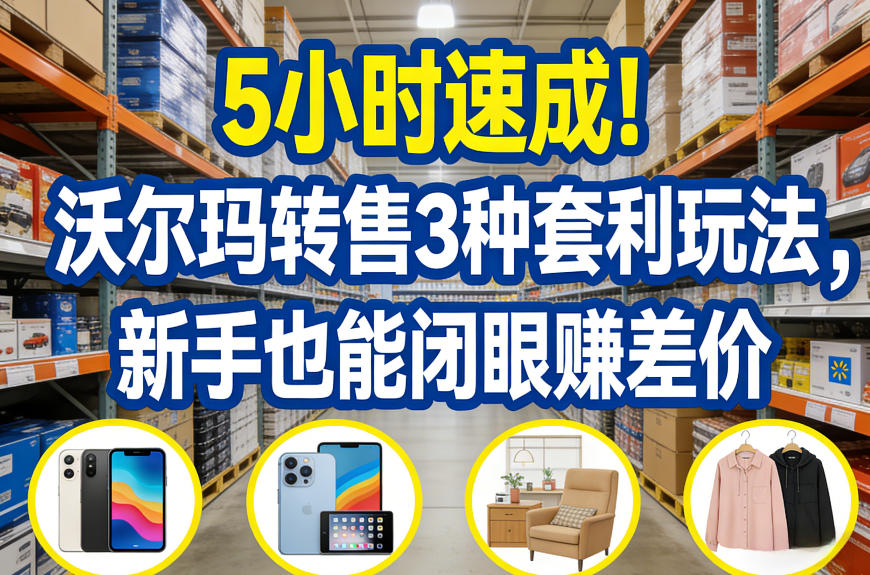 5小时速成！沃尔玛转售3种套利玩法，新手也能闭眼賺差价-谷进海小站