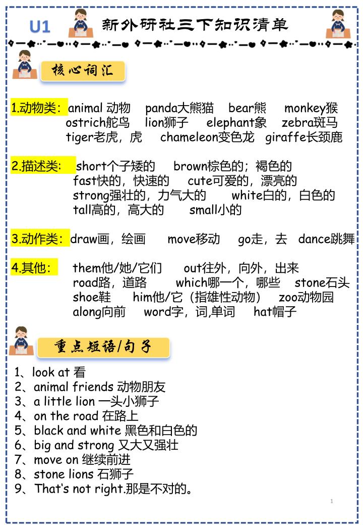 三下外研版英语知识点清单12页-谷进海小站