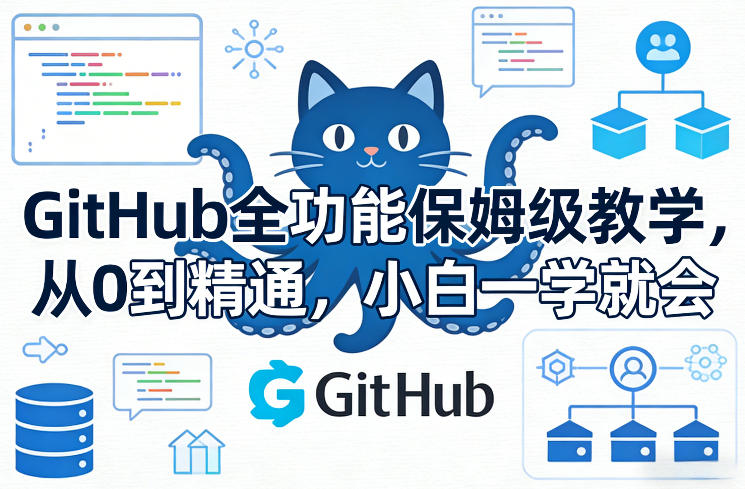 GitHub全功能保姆级教学，从0到精通，小白一学就会-谷进海小站