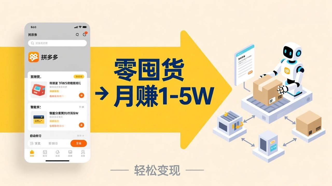 不用囤货不用跑单！拼多多虚拟玩法，机器人管理发货和客服，帮你月赚 1-5W-谷进海小站