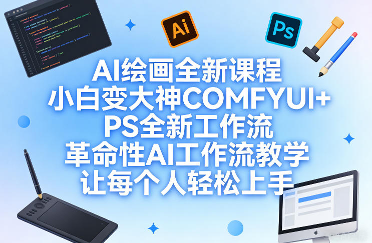 AI绘画全新课程，小白变大神COMFYUI+PS全新工作流，革命性AI工作流教学，让每个人轻松上手-谷进海小站