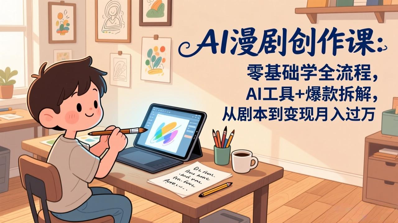 AI漫剧创作课：零基础学全流程，AI工具+爆款拆解，从剧本到变现月入过万-谷进海小站