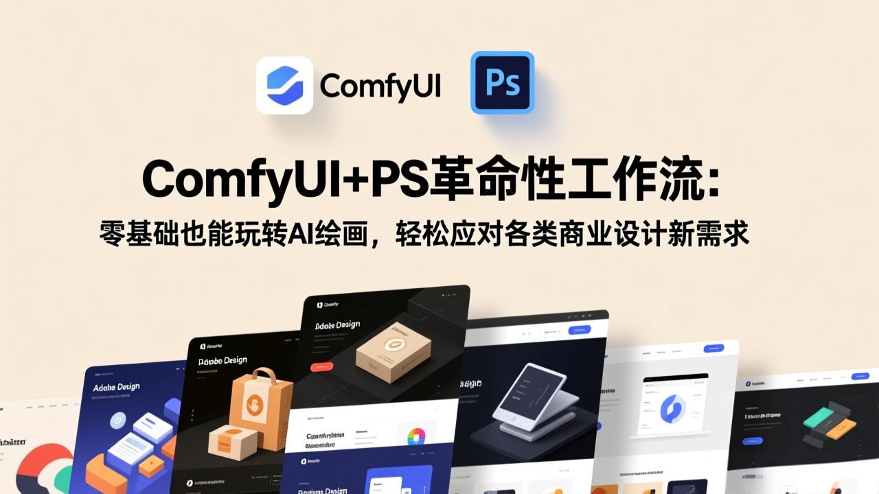 ComfyUI+PS革命性工作流：零基础也能玩转AI绘画，轻松应对各类商业设计新需求-谷进海小站