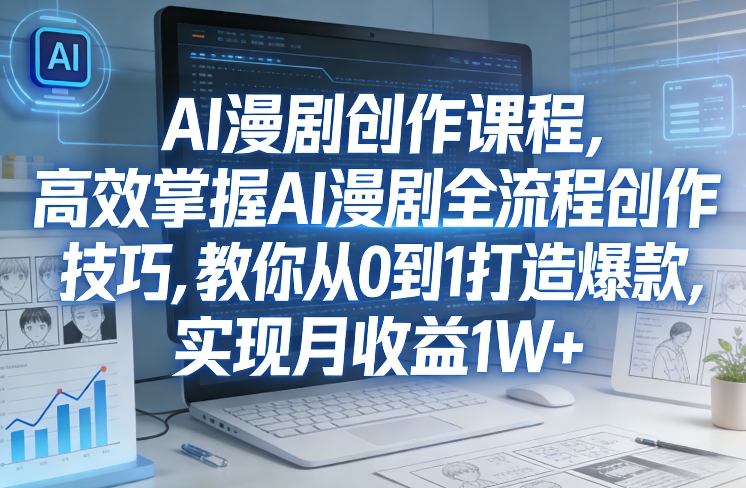某社群AI漫剧创作课程，高效掌握AI漫剧全流程创作技巧，教你从0到1打造爆款，实现月收益1W+-谷进海小站