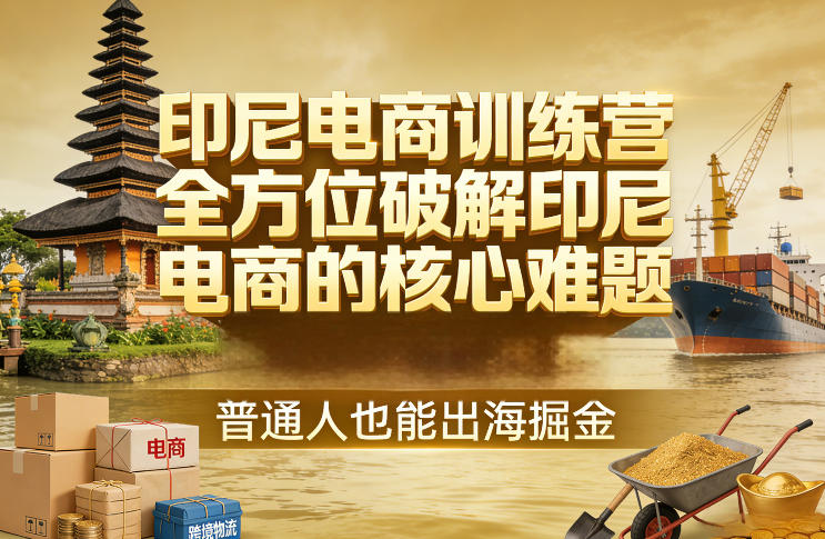 印尼电商训练营，全方位破解印尼电商的核心难题，普通人也能出海掘金-谷进海小站
