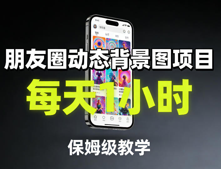 朋友圈动态背景图项目，每天1小时，保姆级教学-谷进海小站
