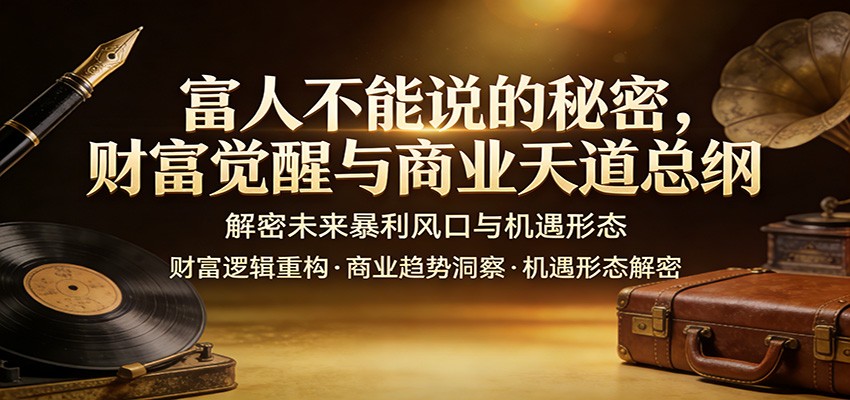 富人不能说的秘密，财富觉醒与商业天道总纲，解密未来暴利风口与机遇形态-谷进海小站