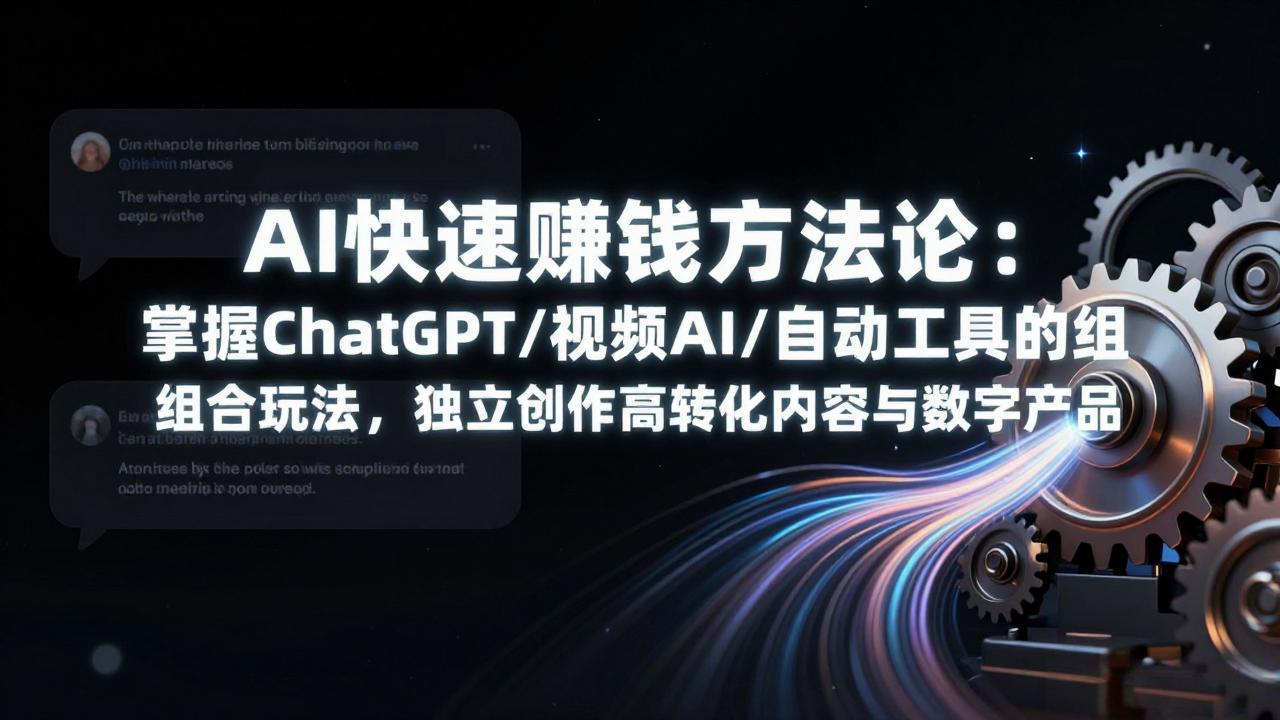 AI快速赚钱方法论：掌握ChatGPT/视频AI/自动化工具的组合玩法，独立创作高转化内容与数字产品-谷进海小站