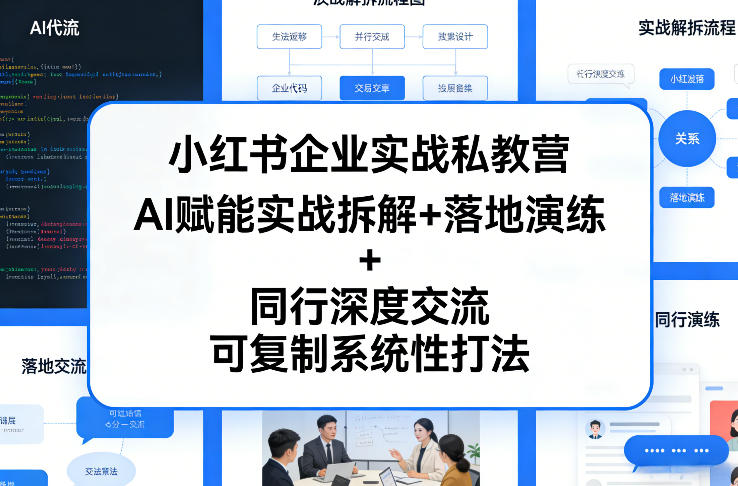 小红书企业实战私教营，AI赋能实战拆解+落地演练+同行深度交流，可复制系统性打法-谷进海小站