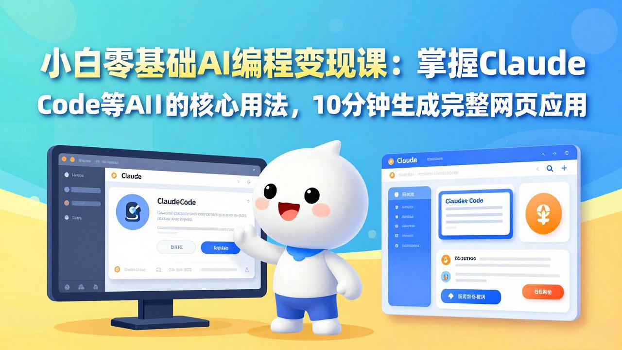 小白零基础AI编程变现课：掌握Claude Code等AI工具的核心用法，10分钟生成完整网页应用-谷进海小站