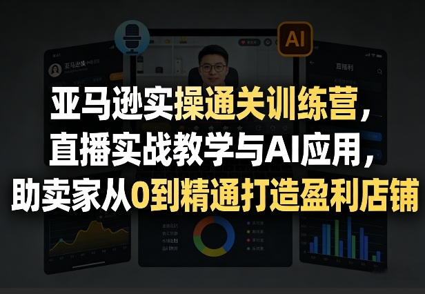 亚马逊实操通关训练营，直播实战教学与AI应用，助卖家从0到精通打造盈利店铺(更新3月)-谷进海小站