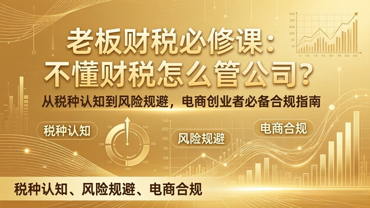 老板财税必修课：不懂财税怎么管公司？从税种认知到风险规避，电商创业者必备合规指南-谷进海小站