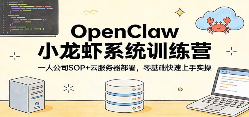 OpenClaw小龙虾系统训练营：一人公司SOP，云服务器部署，零基础快速上手实操-谷进海小站